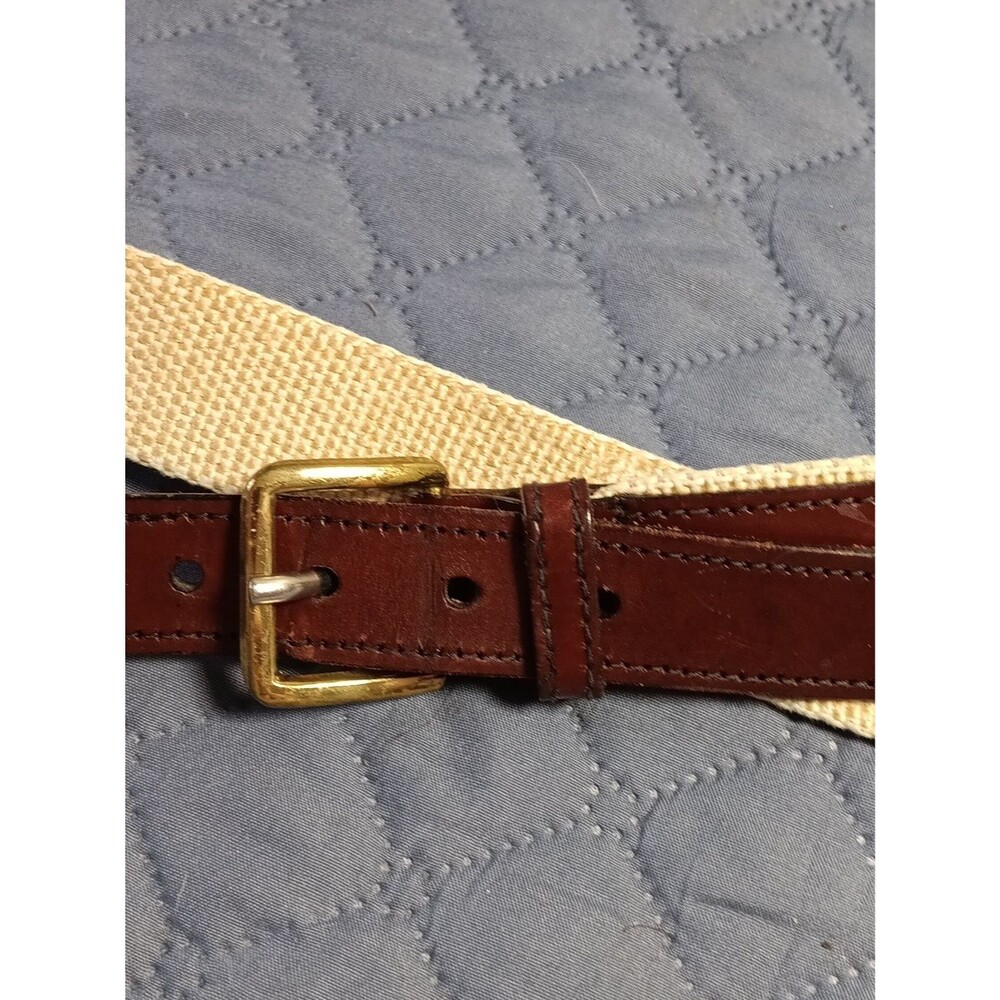 Leather And Canvas Belt Size 34